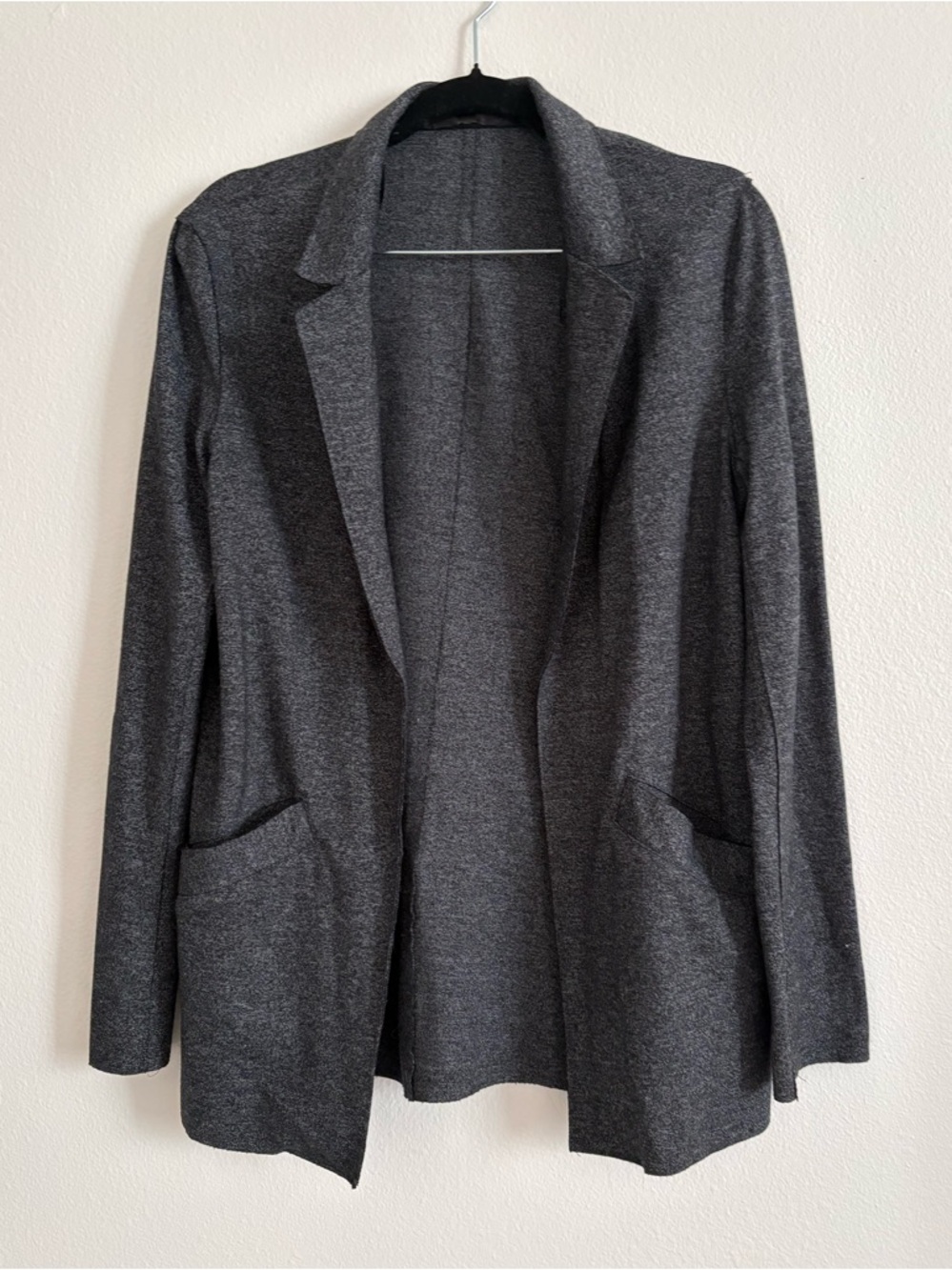 TopShop Charcoal Open-Front Knit Blazer Jacket